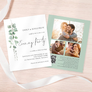 Budget Eucalyptus 3 Foto QR Bröllop Evening Party