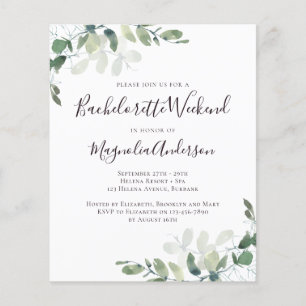 Budget Eucalyptus Bachelorette-partiets inbjudan