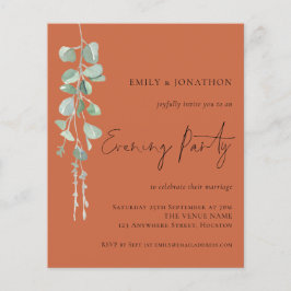 Budget Eucalyptus Bröllop Evening Party Terracotta