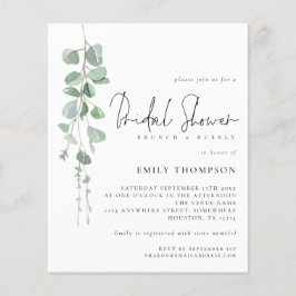 Budget Eucalyptus Brunch Möhippa Inbjudan