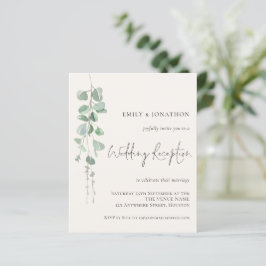 Budget Eucalyptus Cream bröllopsmottagning Inbjuda