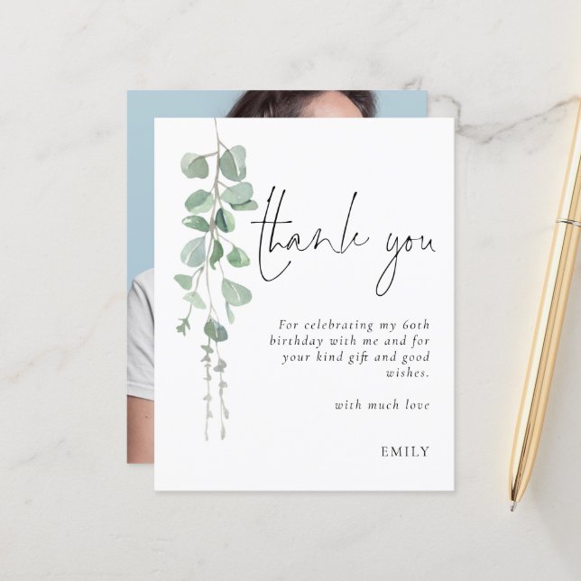 Budget Eucalyptus Foto 60-årsdag Tack (Fram/Back In Situ)