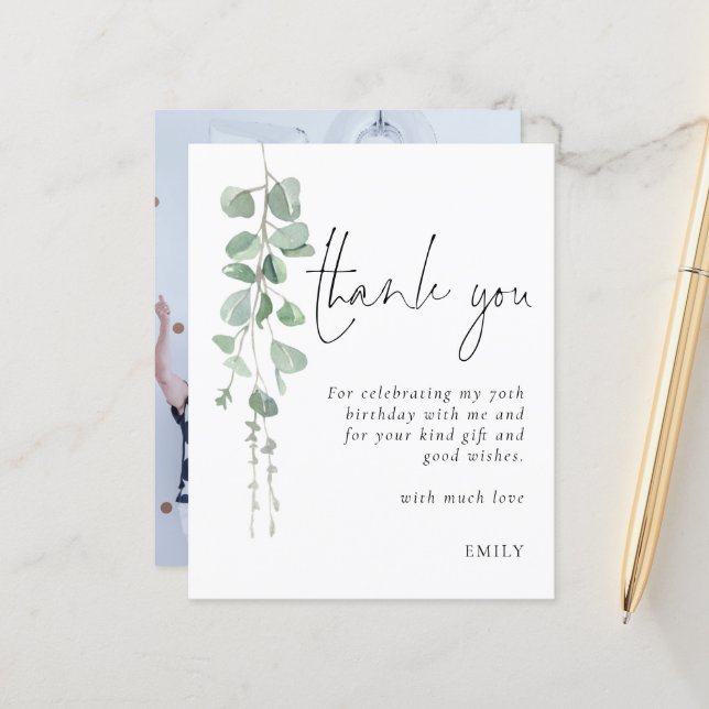 Budget Eucalyptus Foto 70-årsdag Tack (Fram/Back In Situ)