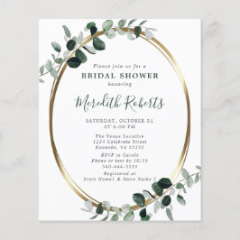 Budget Eucalyptus Gold Foil Möhippa Inbjudan