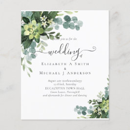 BUDGET Eucalyptus Greenery Bröllop Flygblad