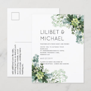 BUDGET Eucalyptus Greenery Bröllop Foliage Vykort