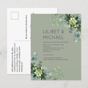 BUDGET Eucalyptus Greenery Bröllop Foliage Vykort