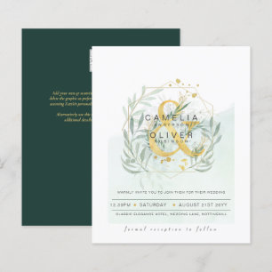Budget Eucalyptus Greenery Bröllop QR CODE Inbjuda