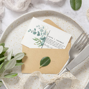 BUDGET Eucalyptus Greenery Bröllop Tackkort Anteckningskort