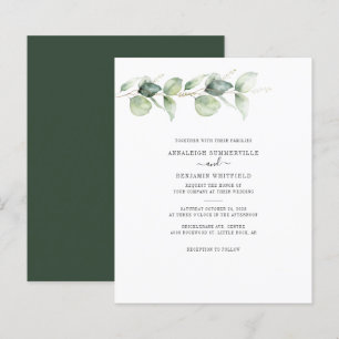 Budget Eucalyptus Greenery bröllopsinbjudan