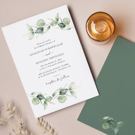Budget Eucalyptus Greenery bröllopsinbjudan