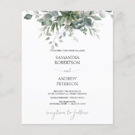 Budget Eucalyptus Greenery bröllopsinbjudan