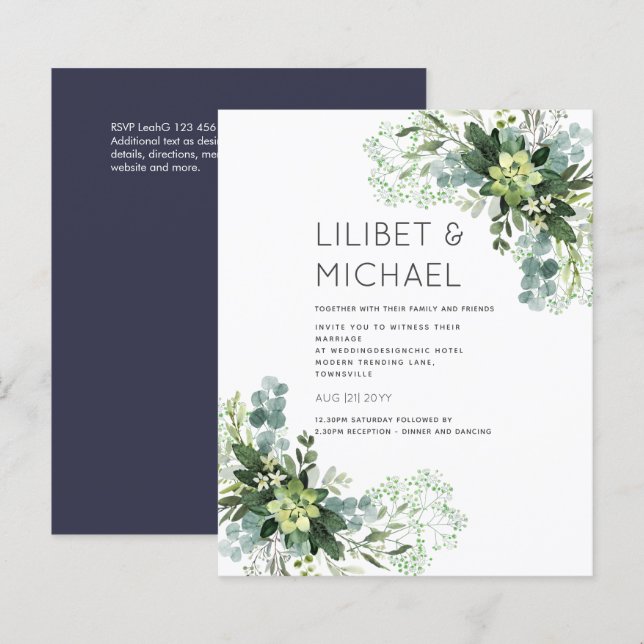 BUDGET Eucalyptus Greenery Foliage Bröllop (Fram/baksida)
