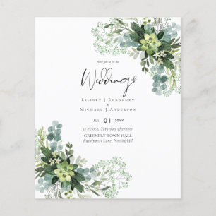 BUDGET Eucalyptus Greenery Foliage Bröllop Flygblad