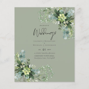 BUDGET Eucalyptus Greenery Foliage Bröllop Flygblad