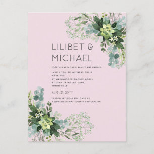 BUDGET Eucalyptus Greenery Foliage Bröllop Vykort