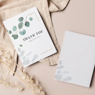 Budget Eucalyptus Greenery Guld Ram Tack Anteckningskort