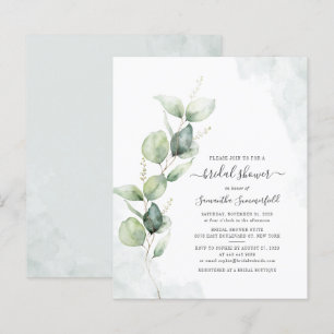 Budget Eucalyptus Greenery Möhippa Inbjudan