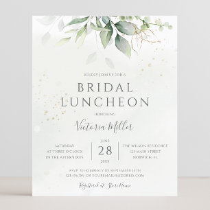 Budget Eucalyptus Greenery Möhippa Luncheon Inbjud