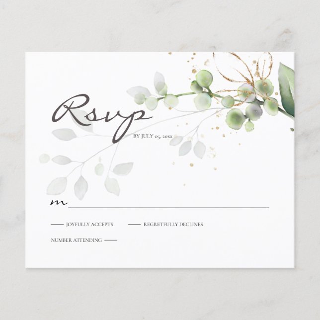 Budget Eucalyptus Greenery OSA Responcard (Framsida)
