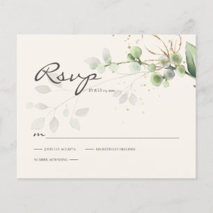 Budget Eucalyptus Greenery RSVP-svarskort