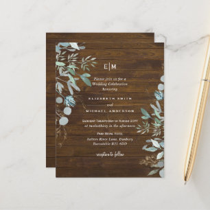 Budget Eucalyptus Greenery Rustic Bröllop