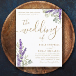 Budget Eucalyptus & Lavender bröllopsinbjudan