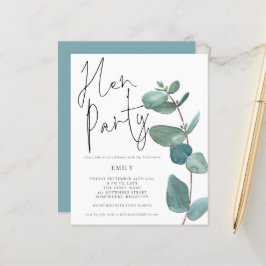 Budget Eucalyptus Löv Hen Party-inbjudan