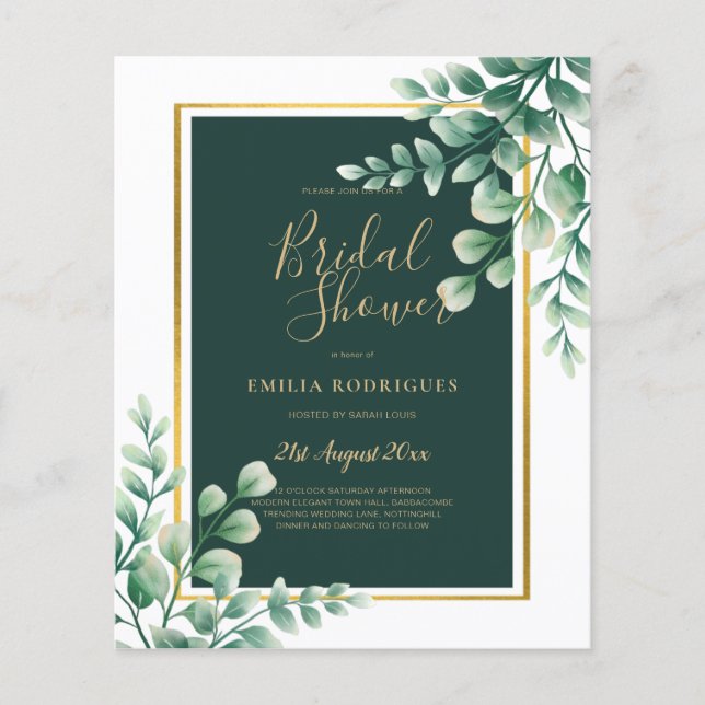 BUDGET Eucalyptus MÖHIPPA Greenery Guld QR C Flygblad (Framsidan)