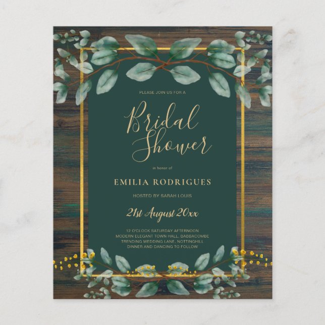 BUDGET Eucalyptus MÖHIPPA Greenery Guld QR Flygblad (Framsidan)