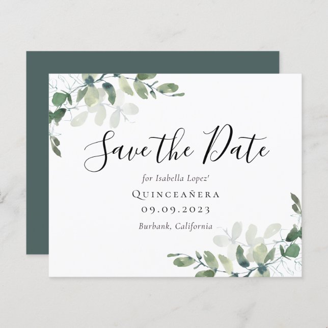 BUDGET Eucalyptus Quinceañera Spara datum (Fram/baksida)