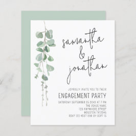 Budget Eucalyptus Script Förlovning Inbjudan