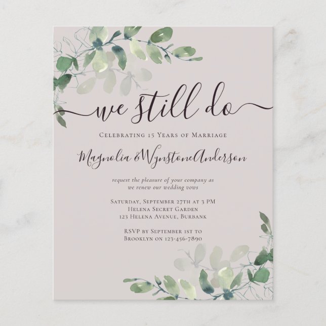 Budget Eucalyptus Vow Renewal Call (Framsida)