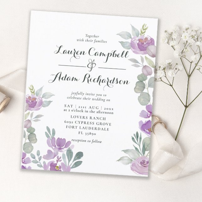 Budget Eucalyptus Watercolor Rosa Bröllop (Skapare uppladdad)