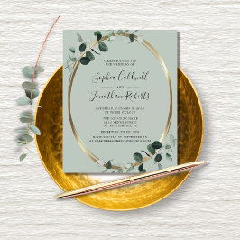 Budget Eucalyptus webbplats OSA Sage Wedding bjuda