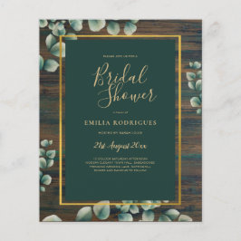 BUDGET Eukalyptus BRÖLLLOPSDUSCH Grönska Guld Flye Flygblad