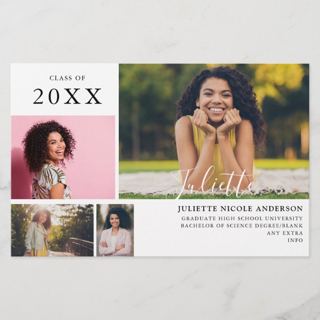 Budget Examen Modern Stilfull 4 Foto Annons MED Flygblad (Framsidan)