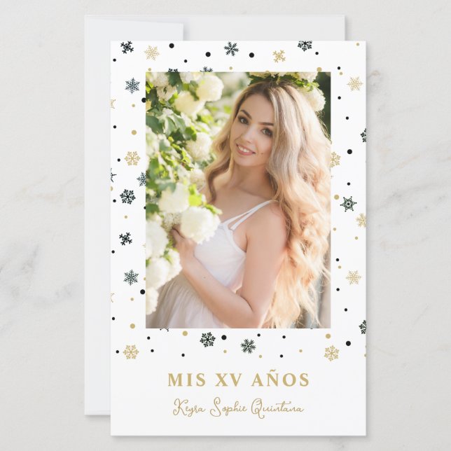 Budget Fake Golden Snowflake Quinceañera Spanish (Framsida)