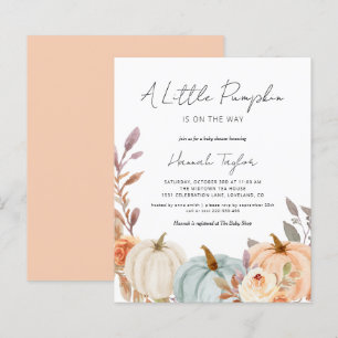 Budget Fall Baby Shower Liten Pumpa Inbjudan