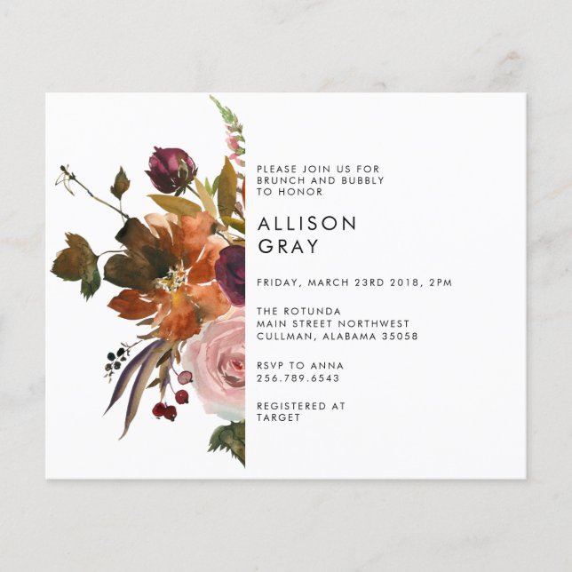 Budget Fall Brunch och Bubly Call Flyer (Framsidan)