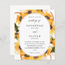 Budget Fall Solros Blommigt Bröllop - Vit