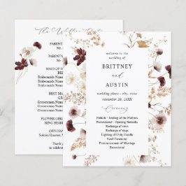 Budget Fall Wildblommor Blommigt Bröllop Ceremony