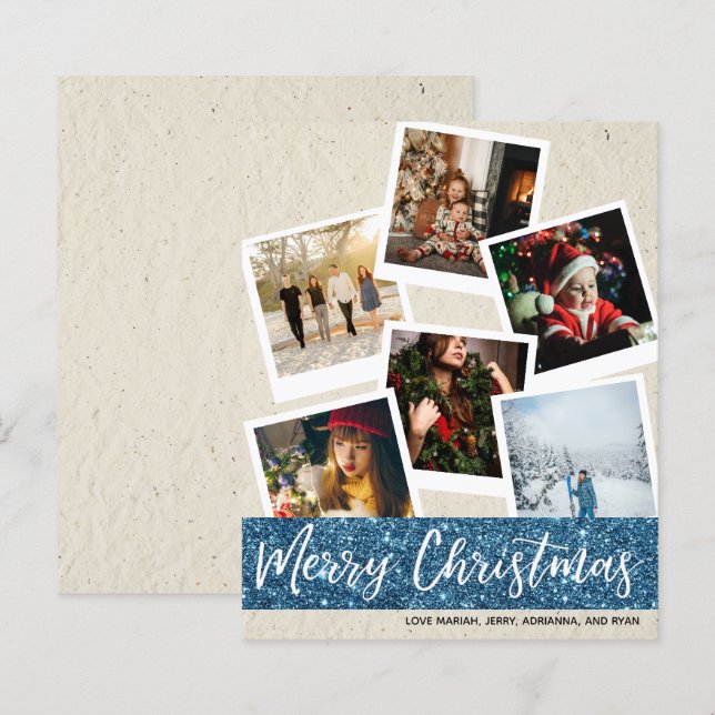 Budget Falsk Kraft & Glitter Multi Foto Jul (Fram/baksida)