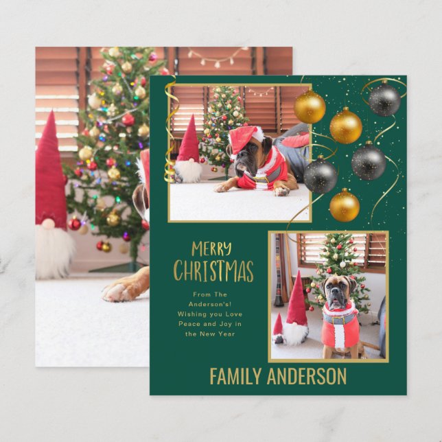 BUDGET Familj FOTO Julhälsning Guld (Fram/baksida)