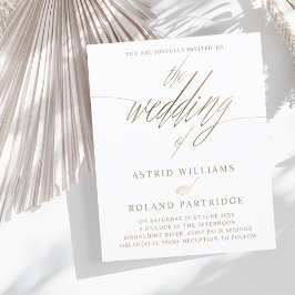 Budget Faux Guld Calligraphy Bröllop