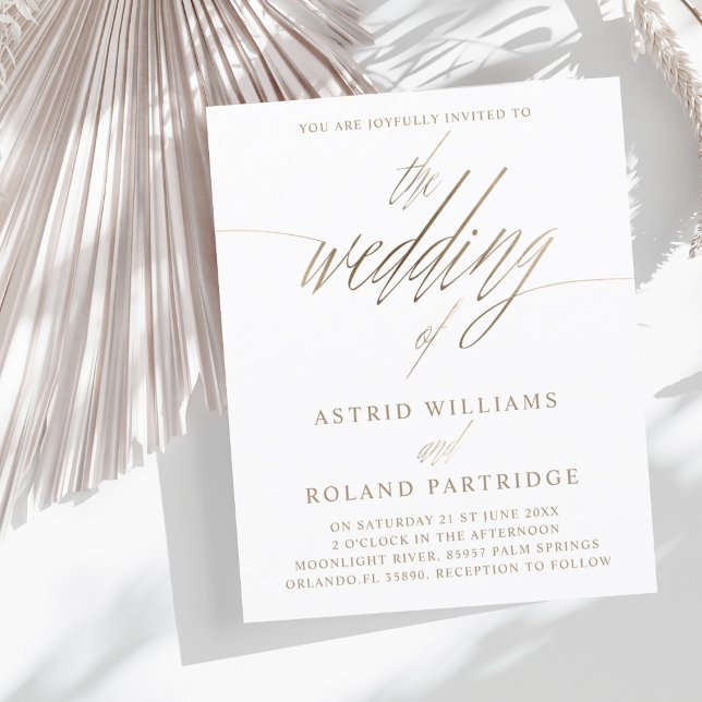 Budget Faux Guld Calligraphy Bröllop (Skapare uppladdad)