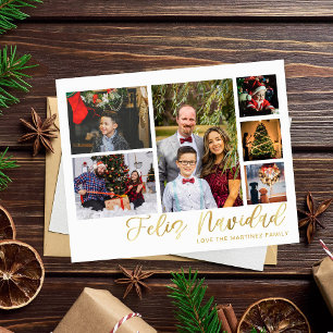 Budget Feliz Navidad Guld 6 Photo Flygblad
