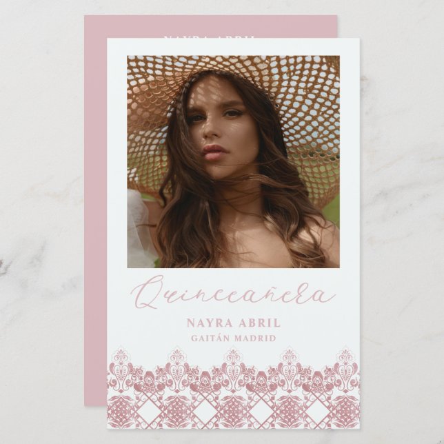 Budget Fiesta Quinceañera Español Efecto Encaje (Fram/baksida)