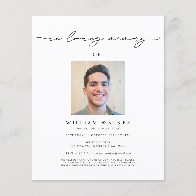 Budget Firande för inbjudan till livstidssemester Flygblad (Framsidan)