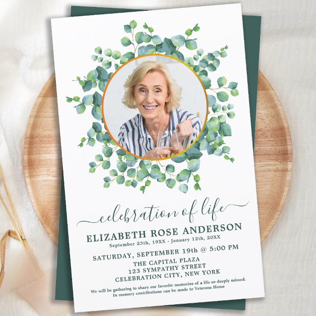 Budget Firande i Life Eucalyptus Photo Inbjudan (Skapare uppladdad)